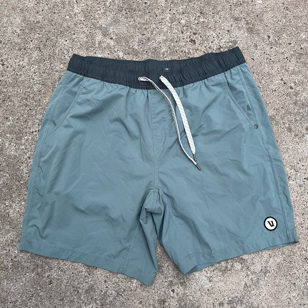 Vouri Men's Slate Blue Swim Trunks with Black Waistband